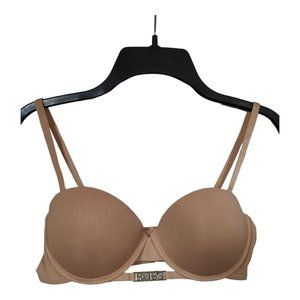 36B BCBGeneration Bra Pushup Padded Underwire Detachable Straps Beige